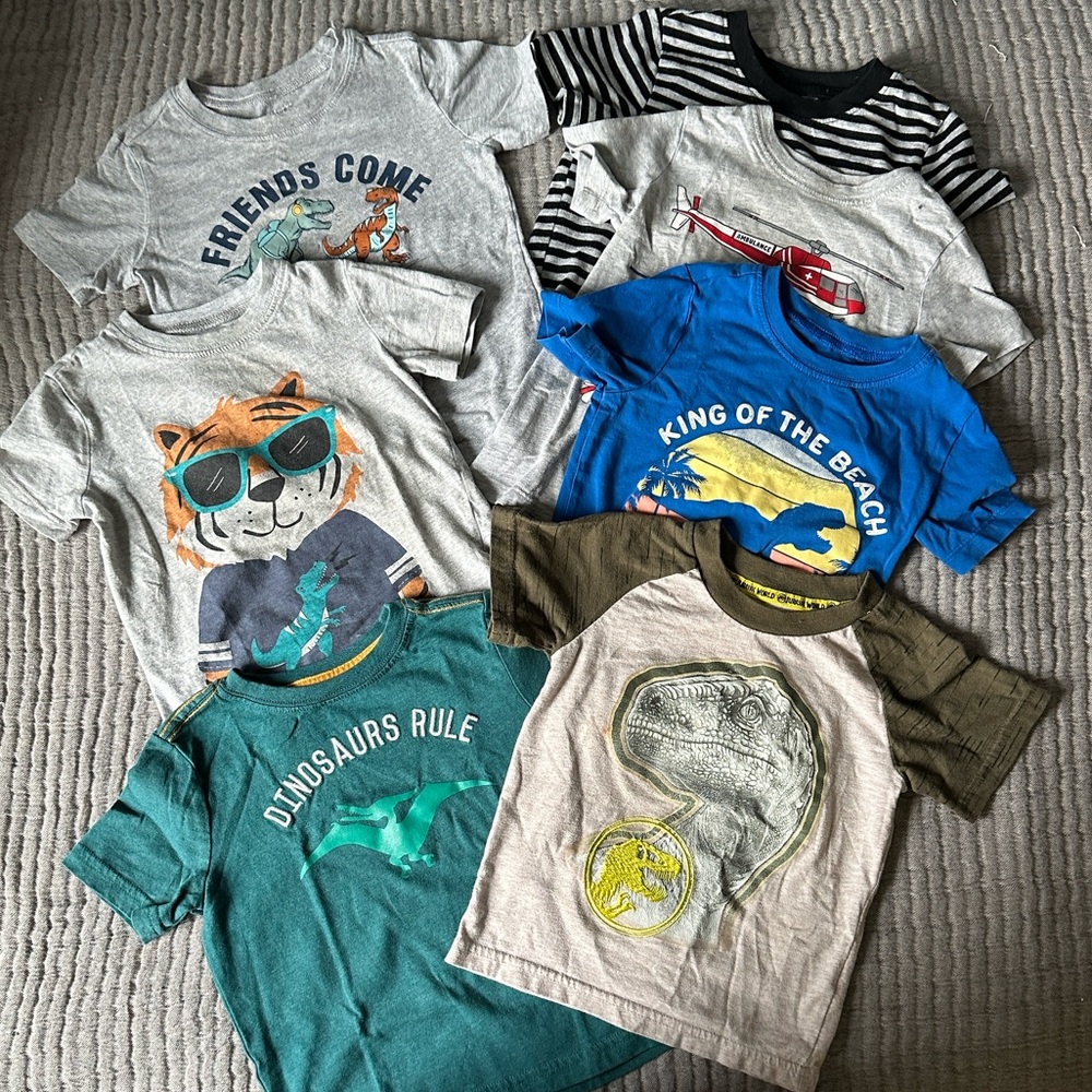 Kids Graphic T-Shirts bundle - Assorted Colors, several dinosaur shirts